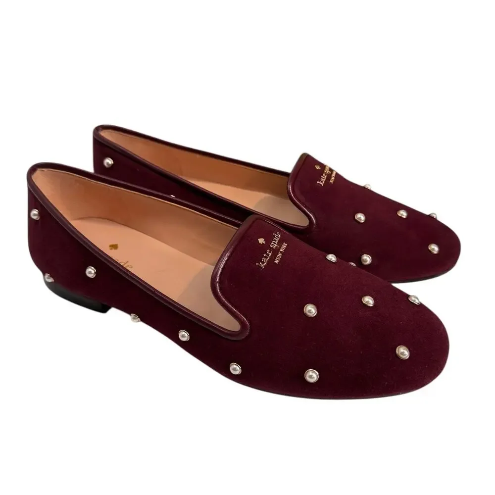 KATE SPADE $249 Claudia Pearl Flats SZ 9.5 NARROW